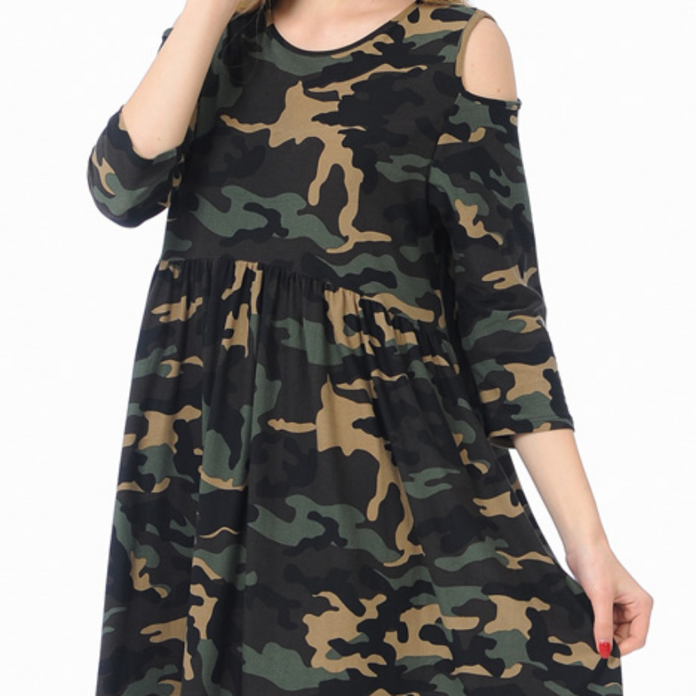 Cold Shoulder Baby Doll Dress - Picture 3 of 5